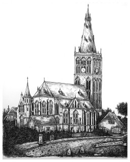 Martinuskerk te Tegelen (1-B) ongeveer 1898 - tekening klaar