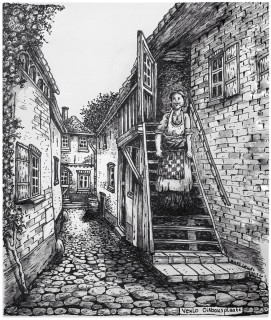 Oirbansplaats Venlo (1-A) - wed. Oirbans op een trapje in Venlo